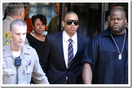 Chris Brown at court